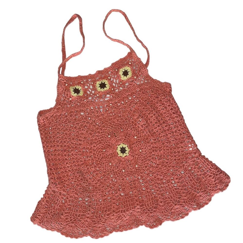 One Step Up Mango Crochet Festival Babydoll Top size Medium